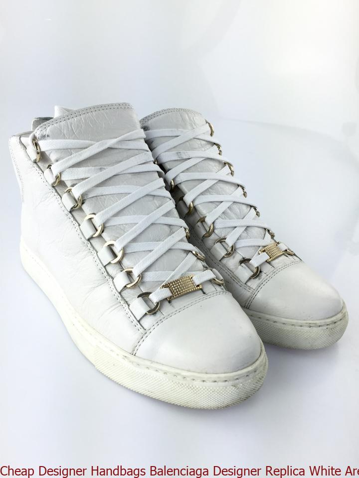 Cheap Designer Handbags Balenciaga Designer Replica White Arena High Top Sneakers fake designer ...