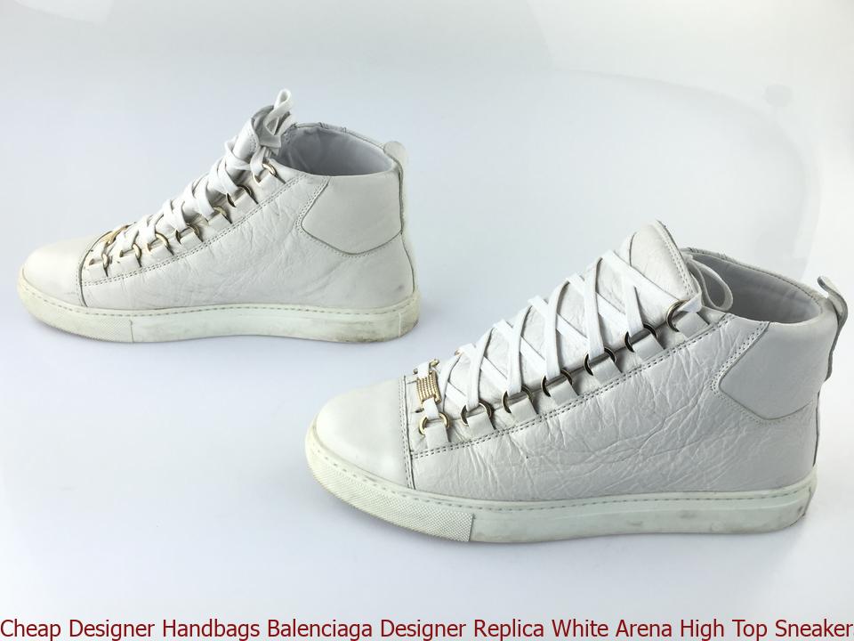 Cheap Designer Handbags Balenciaga Designer Replica White Arena High Top Sneakers fake designer ...